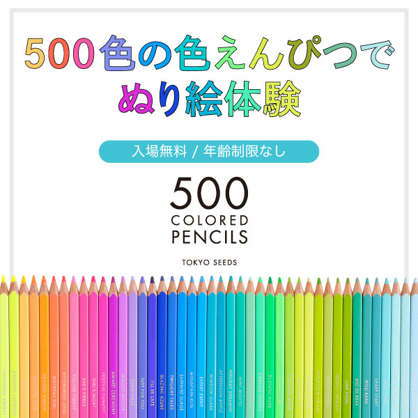 500色の色えんぴつでぬり絵体験