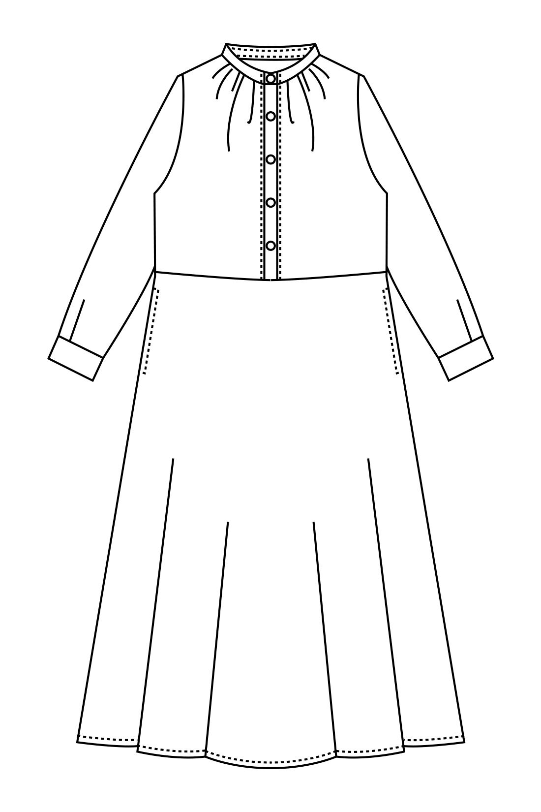 Real Stock|IEDIT[イディット]×SPRINTEX　フランス製テキスタイルを使用した 大人着映えワンピース〈2〉|高めに設定したウエストから、Aラインに広がるフレアーラインで、すっきり着やせ効果も。