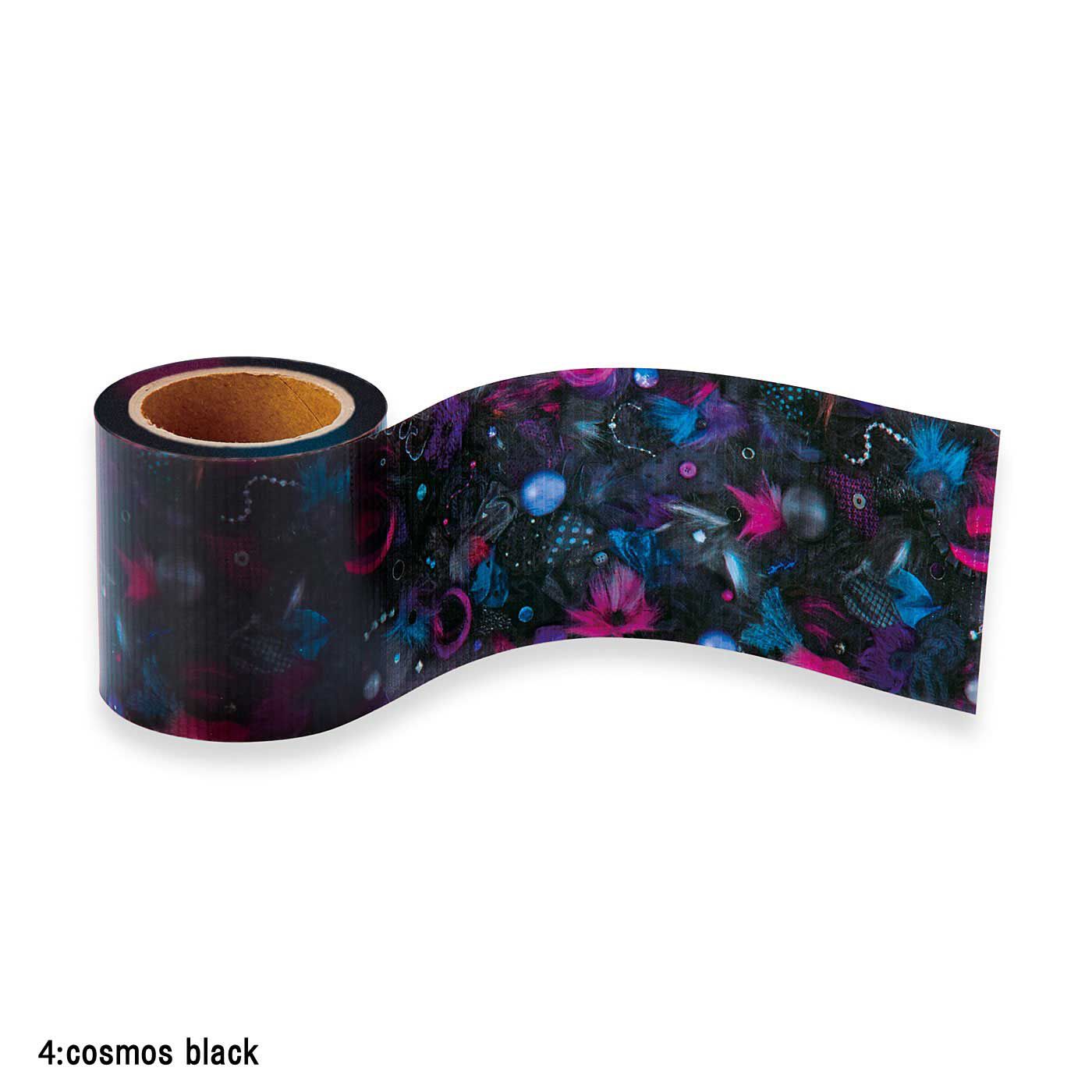 Real Stock|KAWAII COMPANY　光とカラフルの贈りもの 透明感が美しい アートなカワイイ養生テープ|〈cosmos black〉