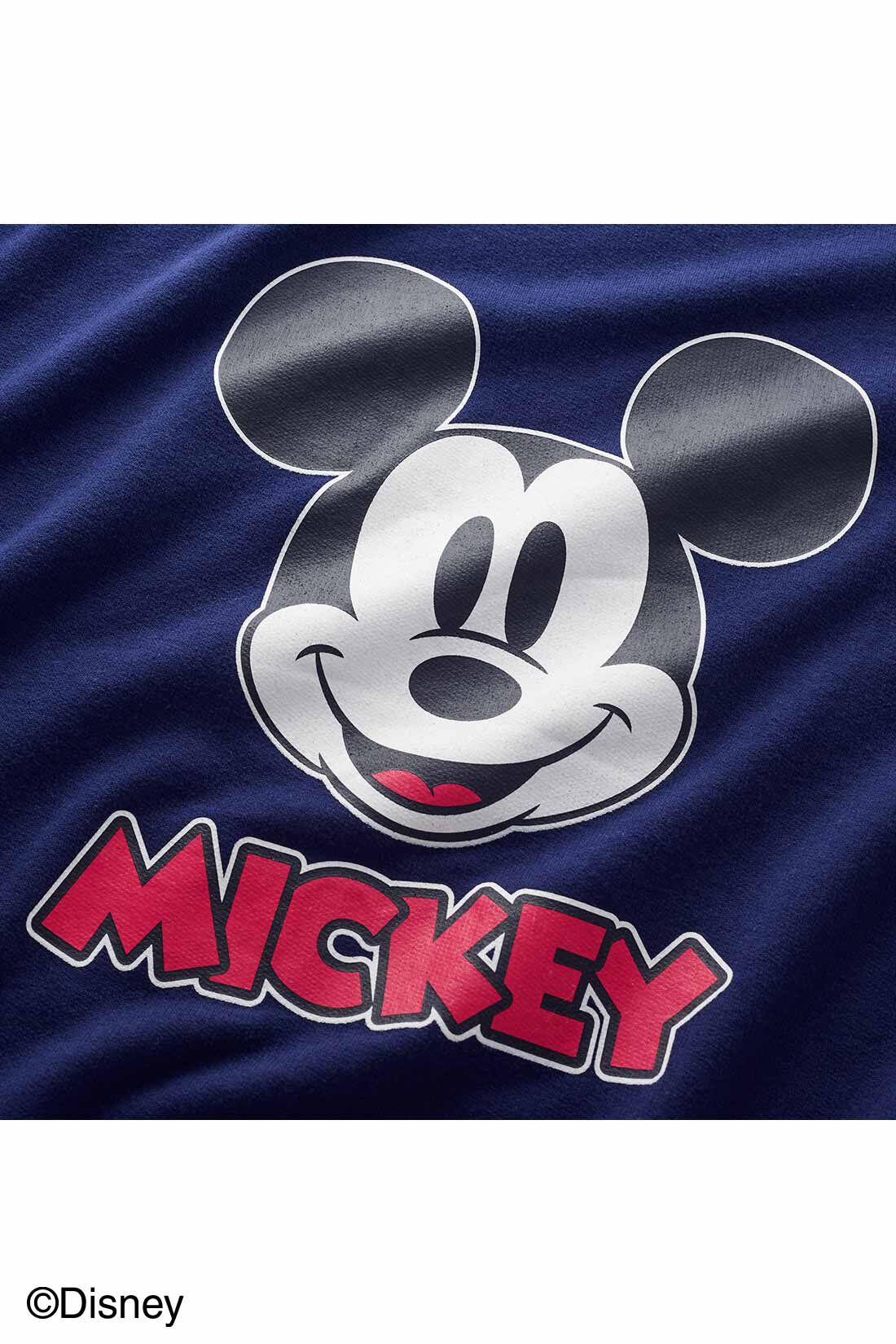 Real Stock|IEDIT[イディット]　Ｄｉｓｎｅｙ「ミッキーマウス」オーバーサイズスウェット〈ネイビー〉