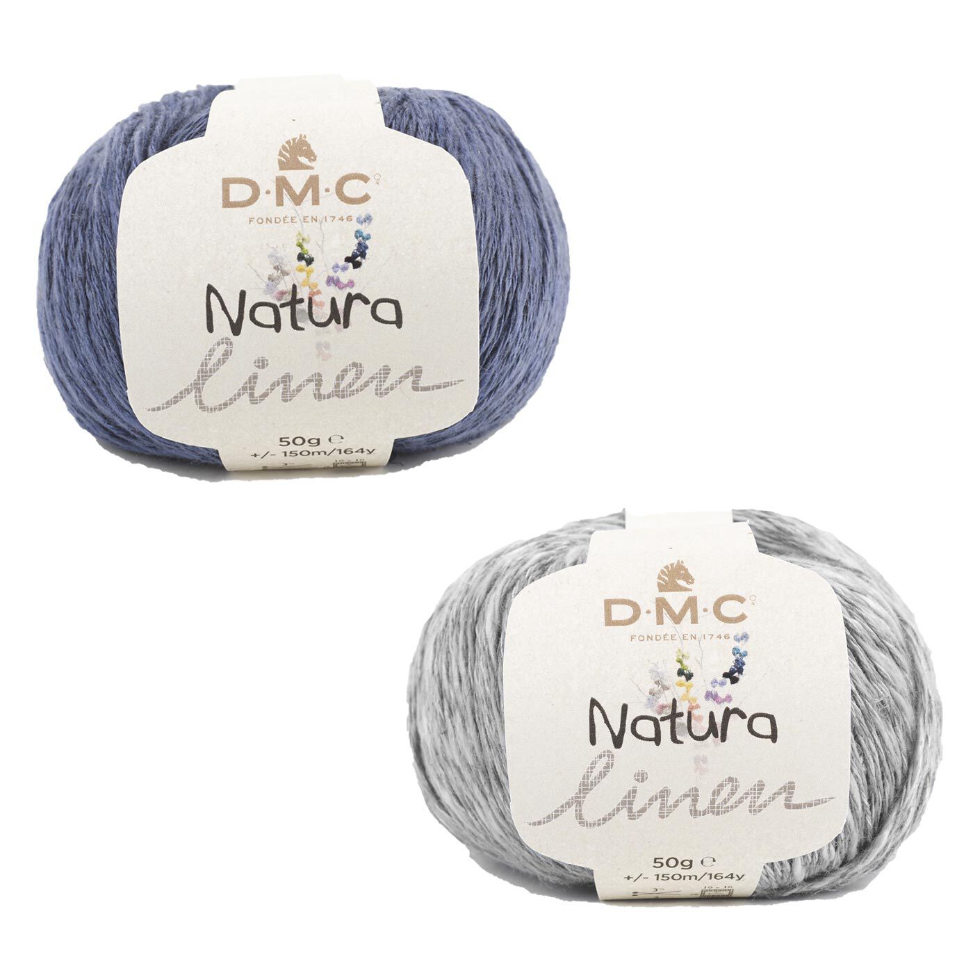 realstock [リアルストック]（Express BOX）|ＤＭＣ　自然な色彩をそのままに　Ｎａｔｕｒａ　Ｌｉｎｅｎ（ナチュラリネン）２玉セット|1.ブルー×ライトブルー