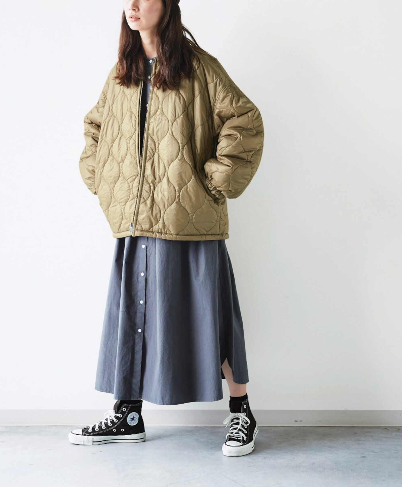SUNNY CLOUDS kazumiさんのススキ色のキルトジャケット〈レディース