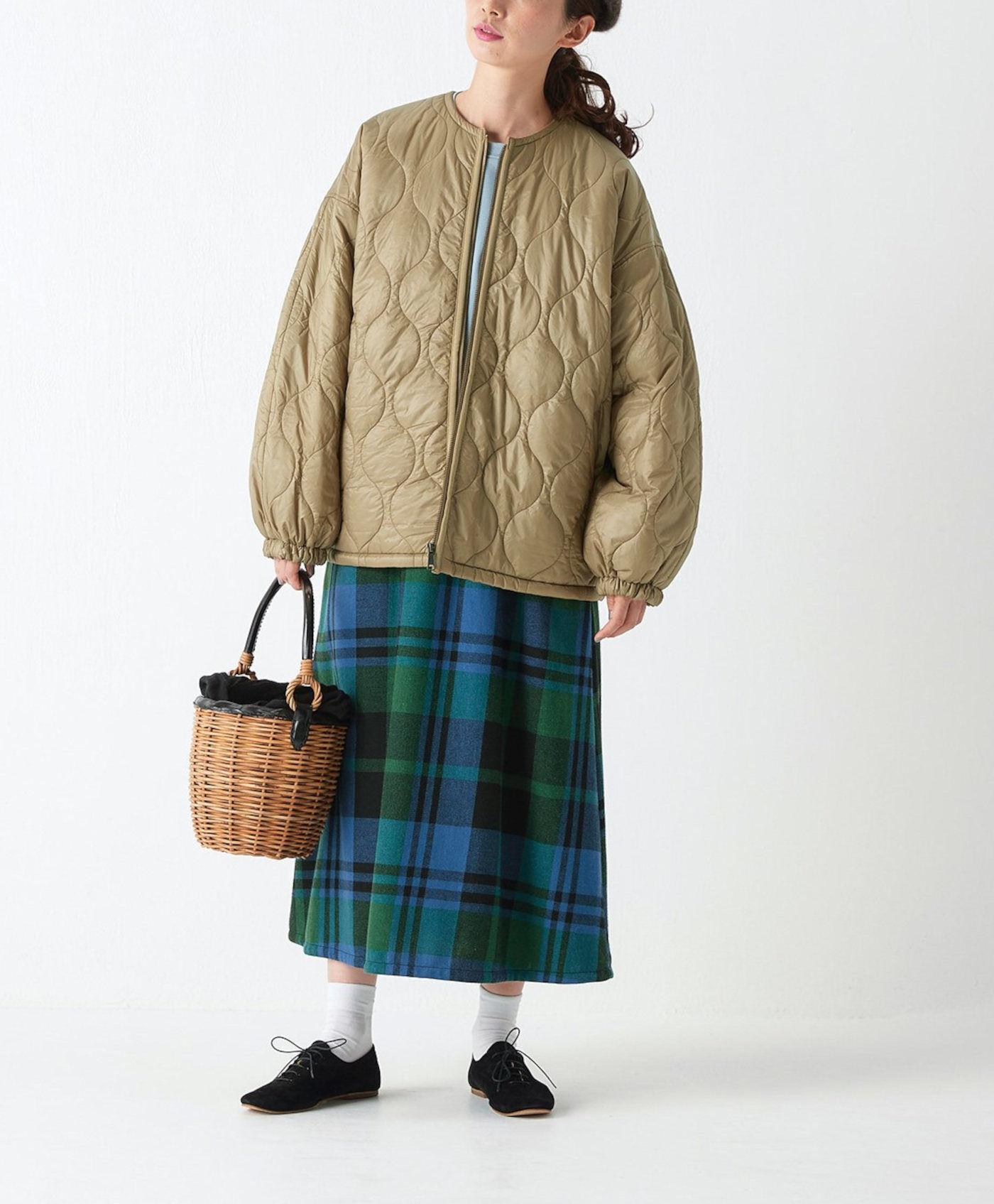 SUNNY CLOUDS kazumiさんのススキ色のキルトジャケット〈レディース 