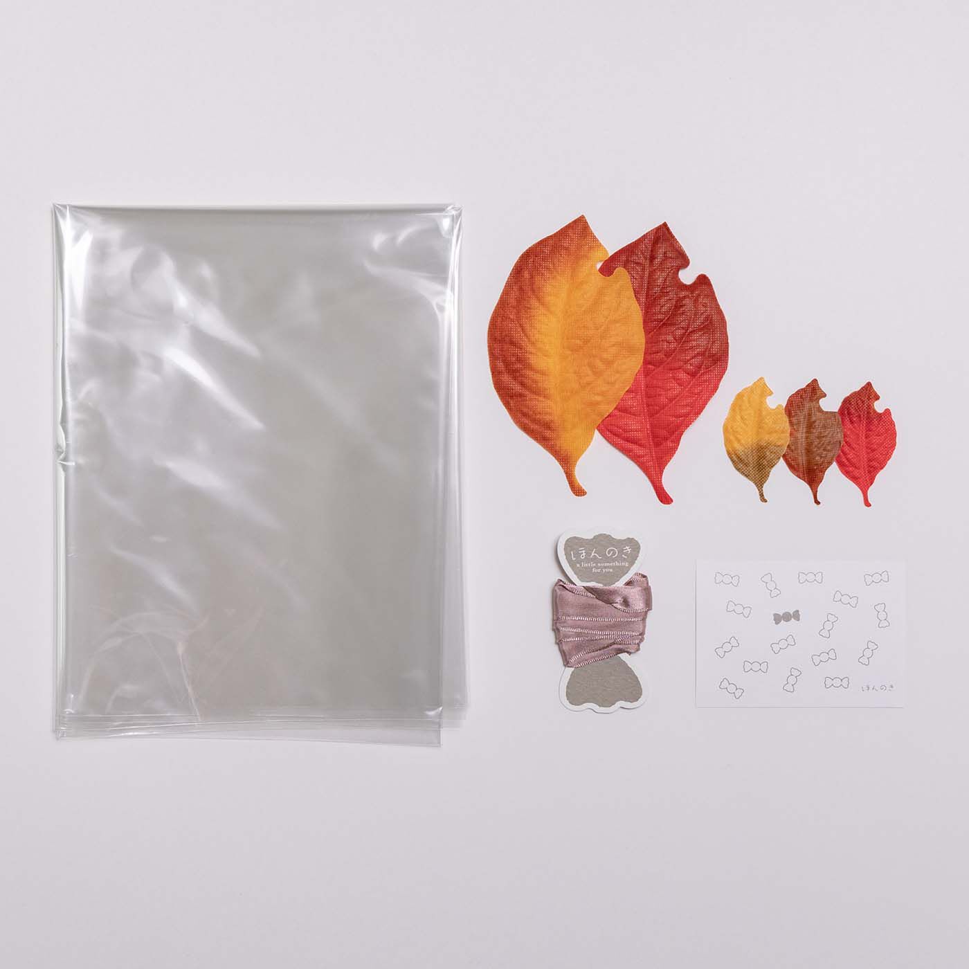フェリシモコレクション|ほんのき　落ち葉付きラッピングセット〈メッセージカード付き〉