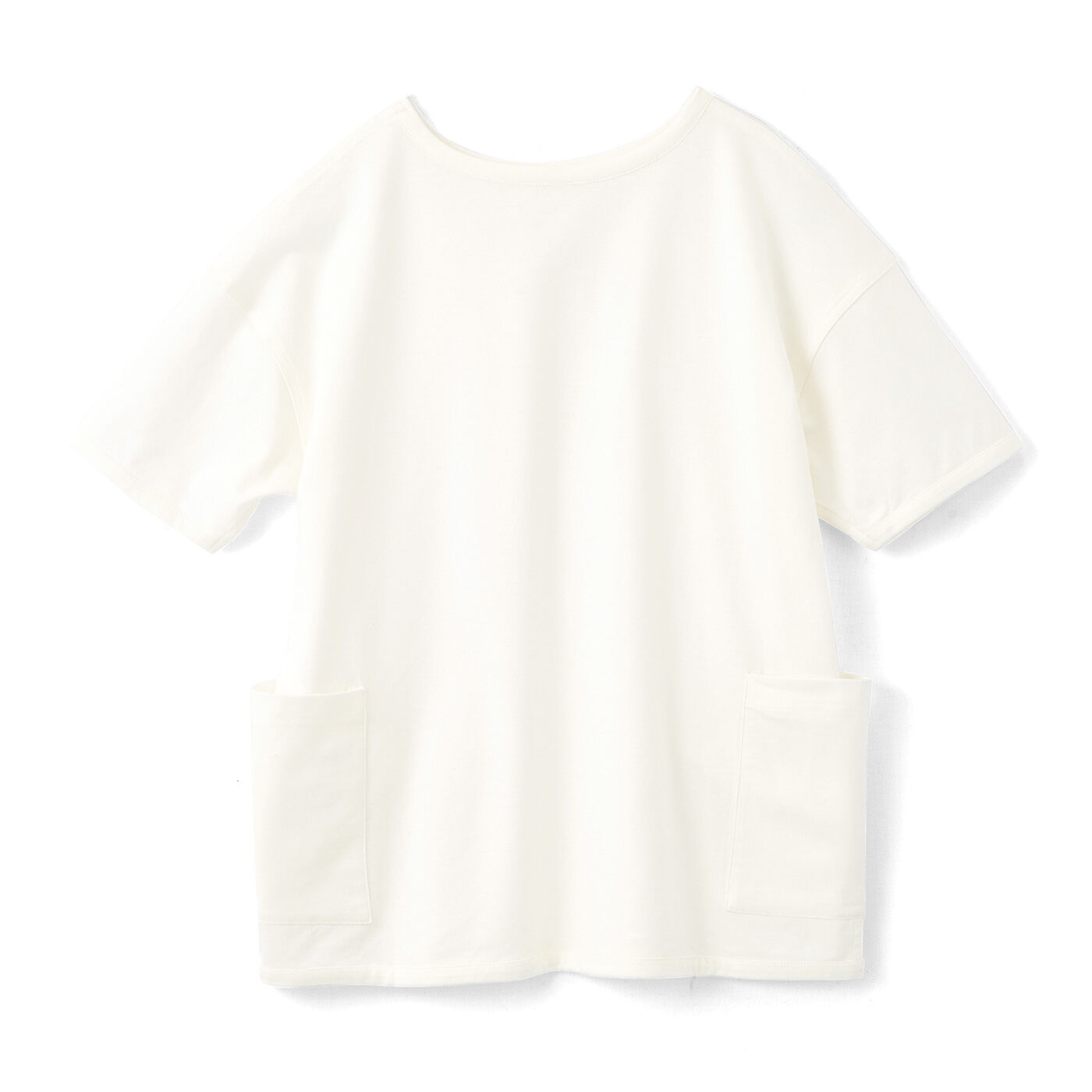 フェリシモコレクション|オールライト研究所　みんなにやさしくかっこいい　裏表前後ろのない　シルケット加工できれい見え　ポケットTシャツの会|〈ホワイト〉