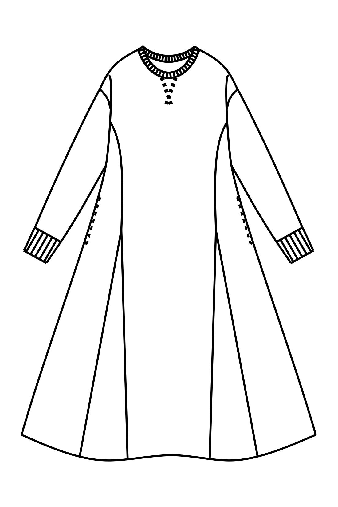 IEDIT|IEDIT[イディット]　ビッグワッフルカットソーで着映えする パネル切り替えフレアーワンピース|フロントのスカート部分にはパネル切り替えを入れて、腰からゆったり広がるきれいなシルエットに。