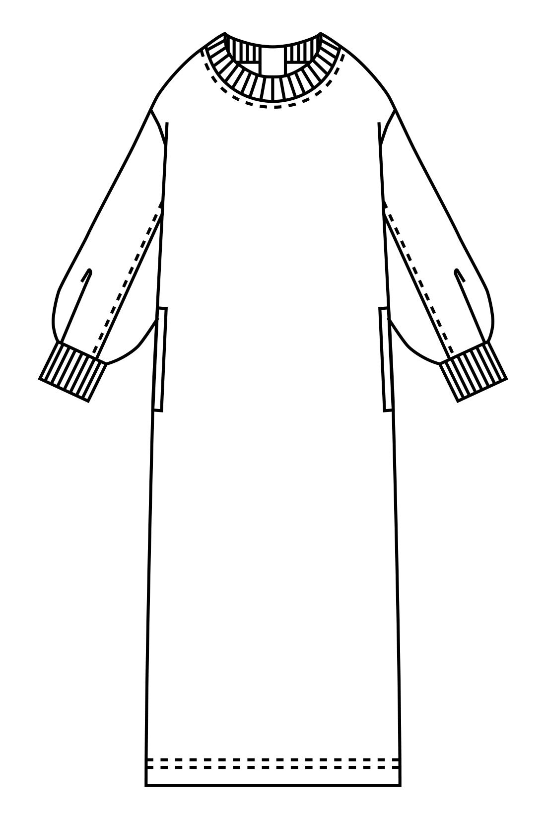 IEDIT|IEDIT[イディット]　伸びやかな裏毛素材 バックスタイルまで着映える すっきり見えIラインロングワンピース|立体的な袖の切り替えもアクセント。