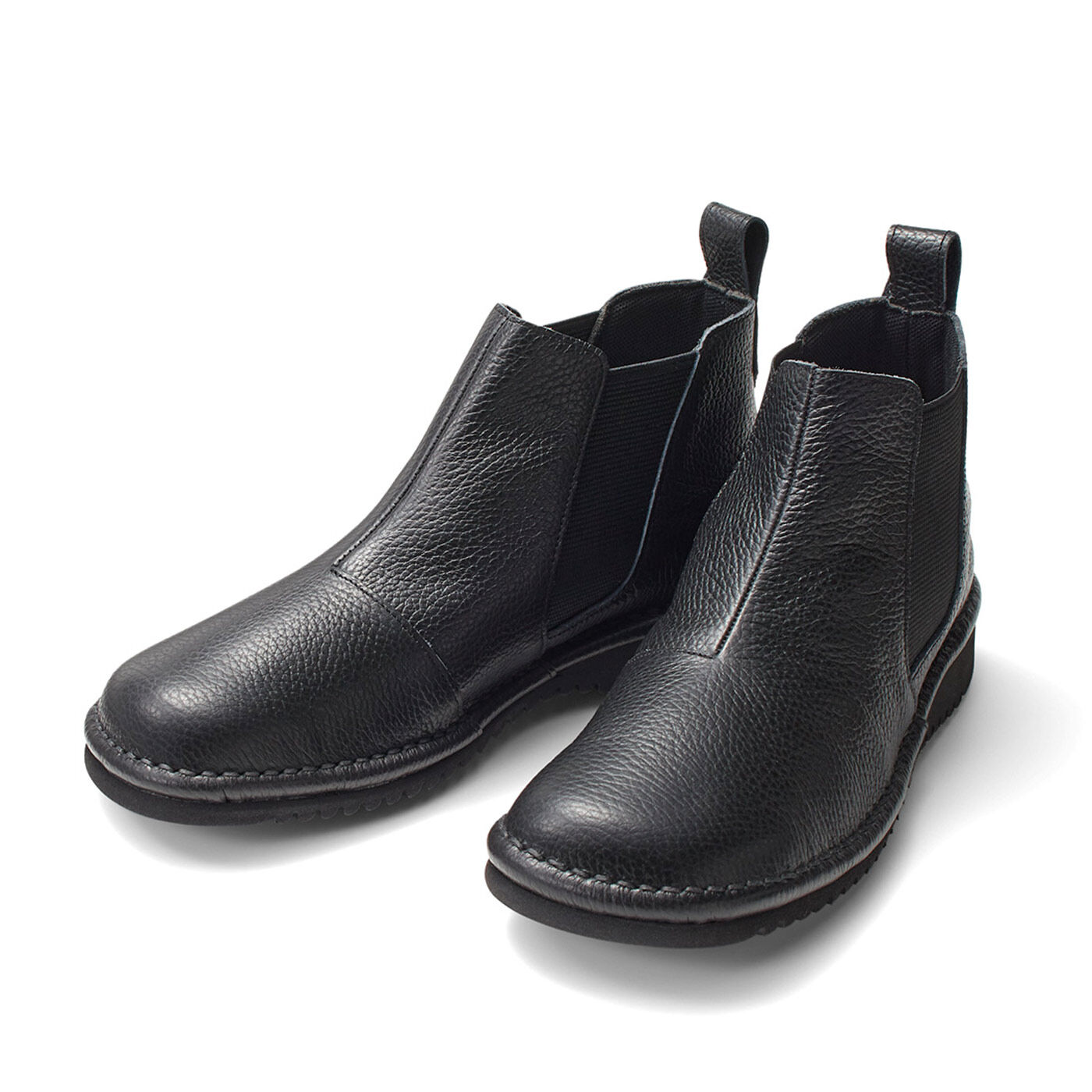 IEDIT | イタリアンレザー 国産 サイドゴア ブーツ 〈黒〉