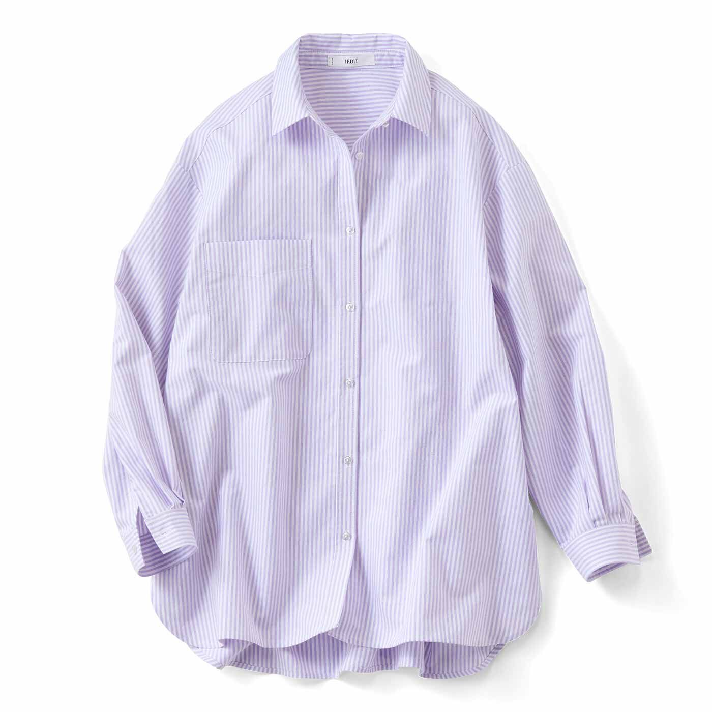 IEDIT | バックフレアーデザイン オックスフォード シャツ〈紫〉