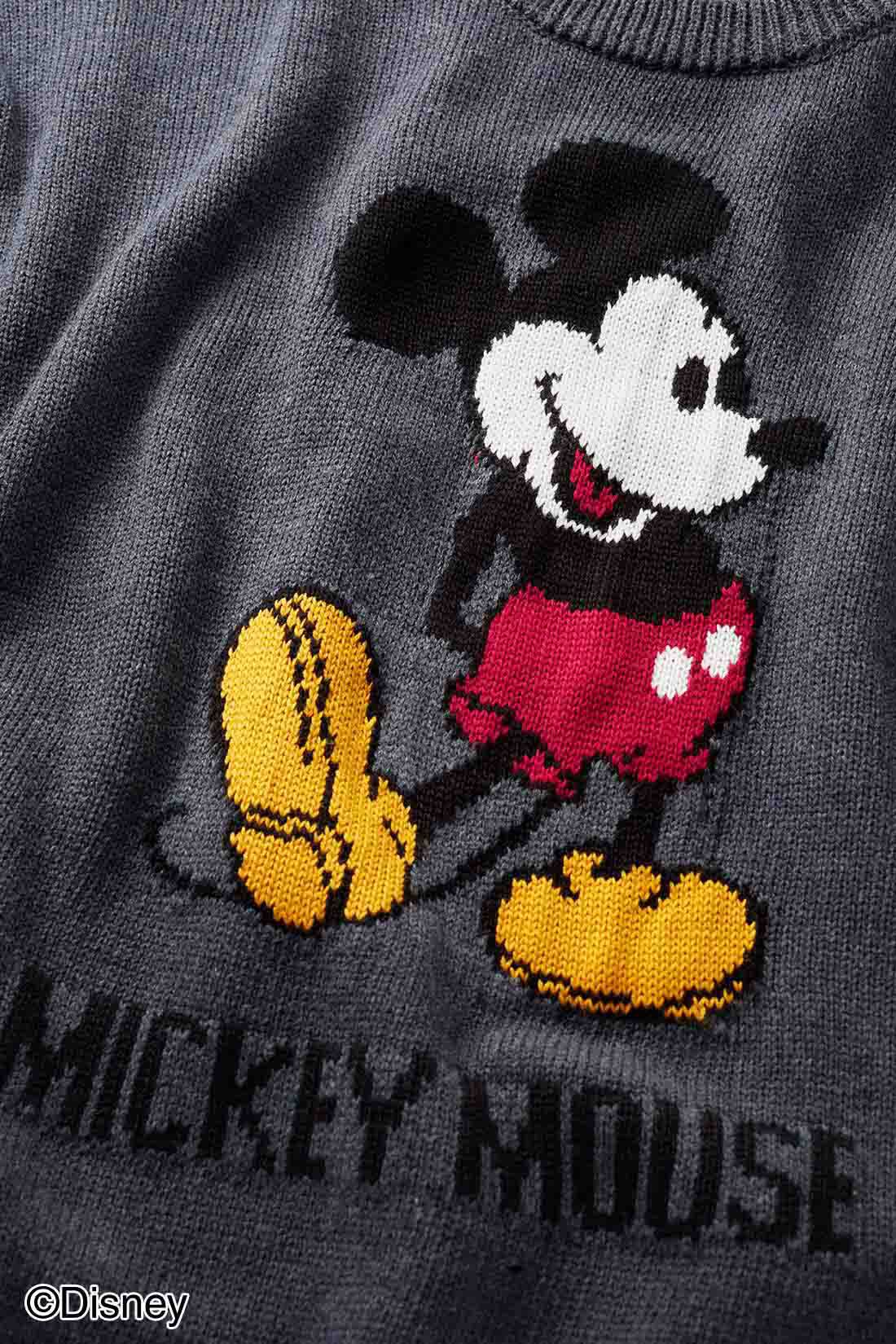 IEDIT|IEDIT[イディット]　Disney「ミッキーマウス」ジャカードニット
