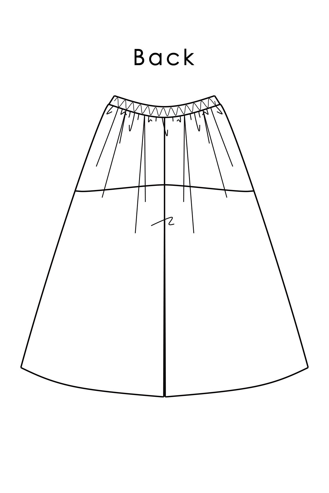 IEDIT|IEDIT[イディット]　ティアードスカートをはいているみたいな撥水（はっすい）スカンツ|後ろはウエストゴムで快適な着心地。