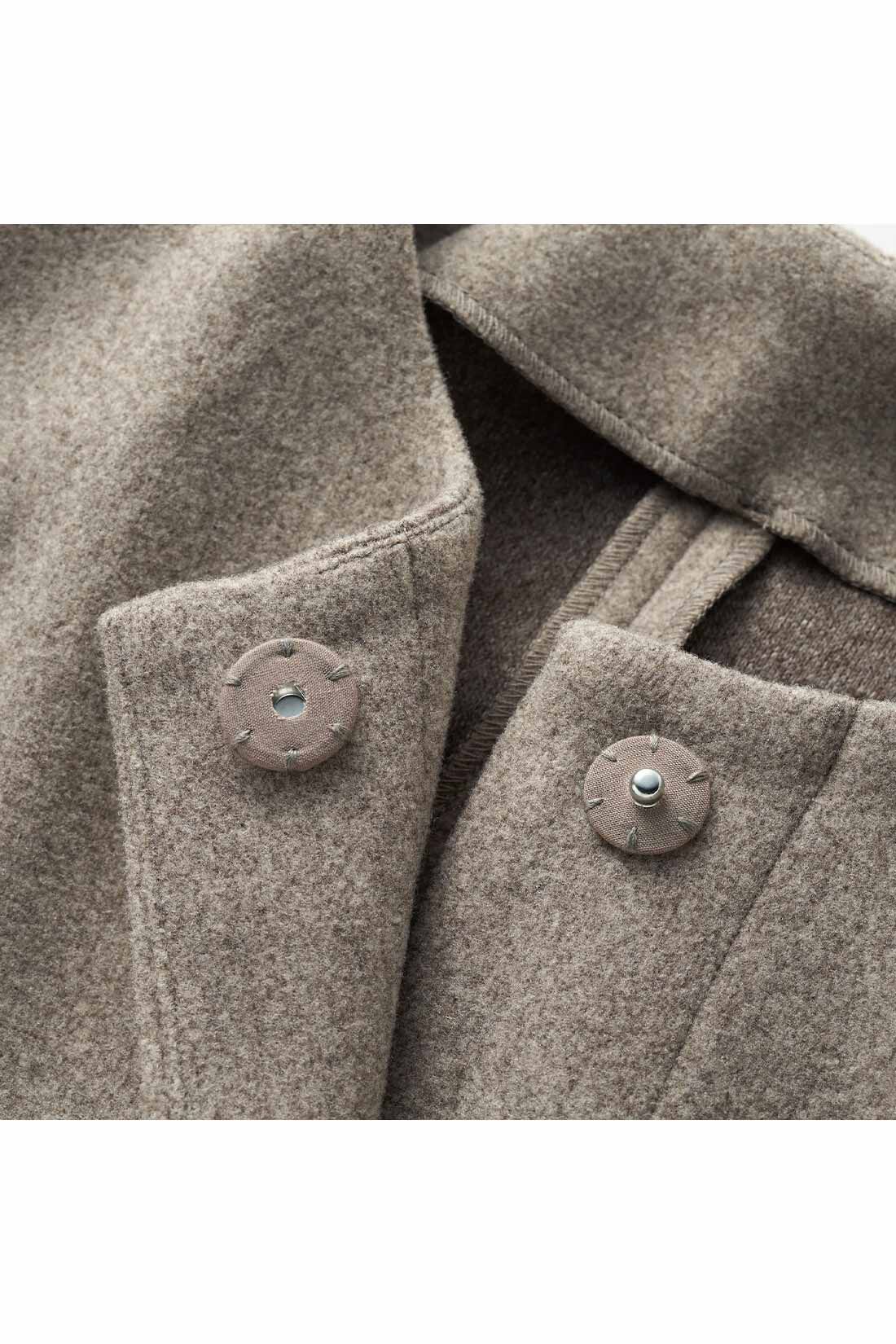 【Mfil】スッキリ見え　スナップボタン　コート　ジャケット