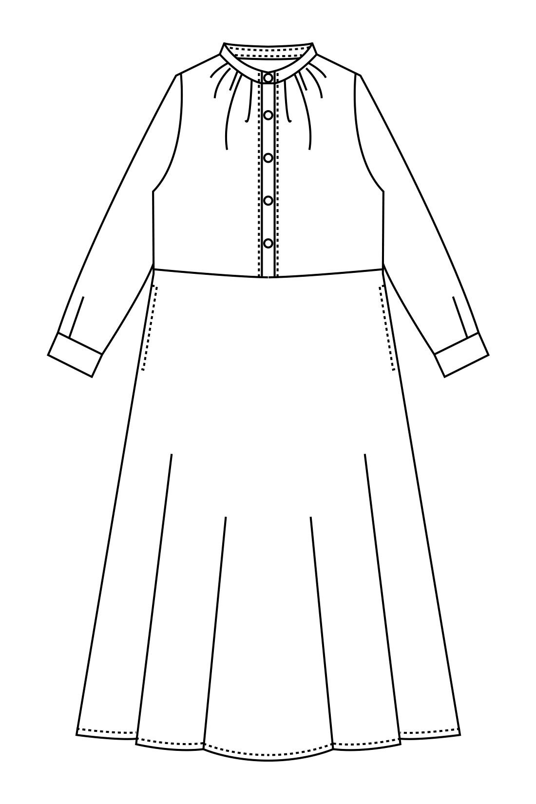 IEDIT|IEDIT[イディット]×SPRINTEX　フランス製テキスタイルを使用した 大人着映えワンピースの会|高めに設定したウエストから、Aラインに広がるフレアーラインで、すっきり着やせ効果も。