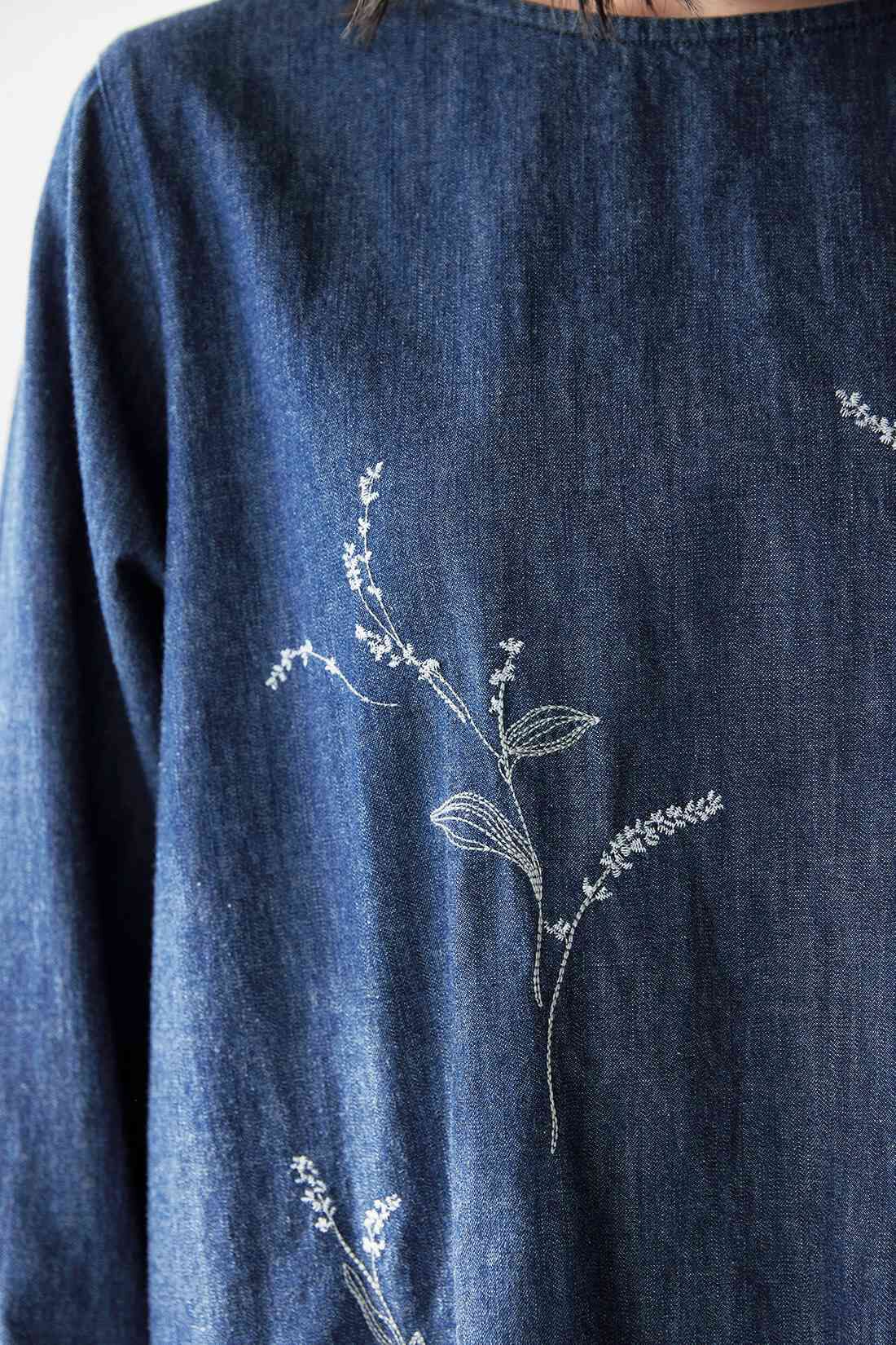 袖丈長袖【 グドゥリー(刺し子) ジャケット 】藍染刺しゅう布で作ったジャケットブラウス