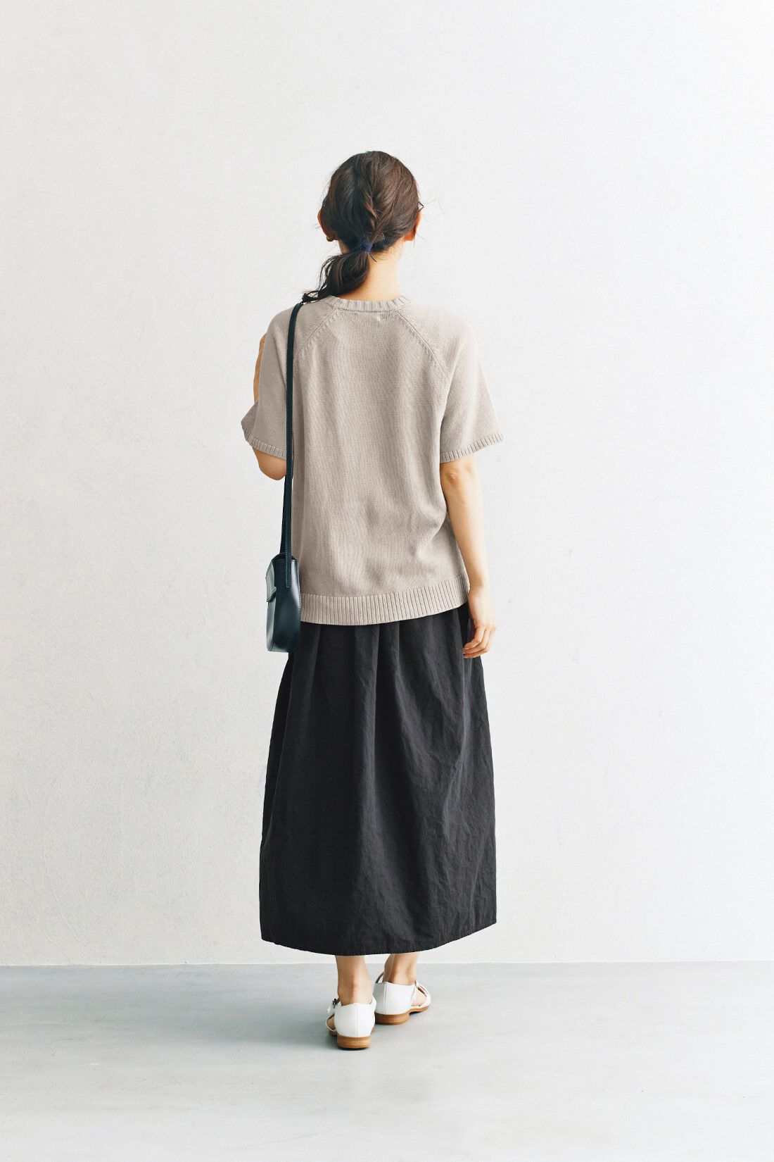 and myera リネン綿のギャザースカート〈黒〉｜レディースファッション ...