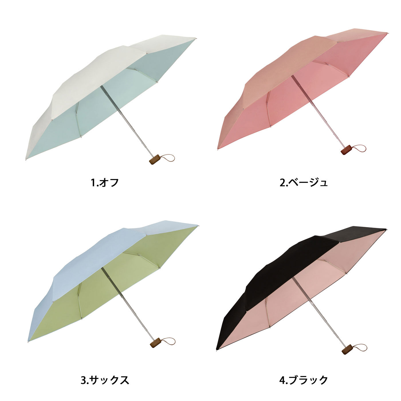 シロップ． | 遮光インサイドカラータイニー晴雨兼用折りたたみ傘