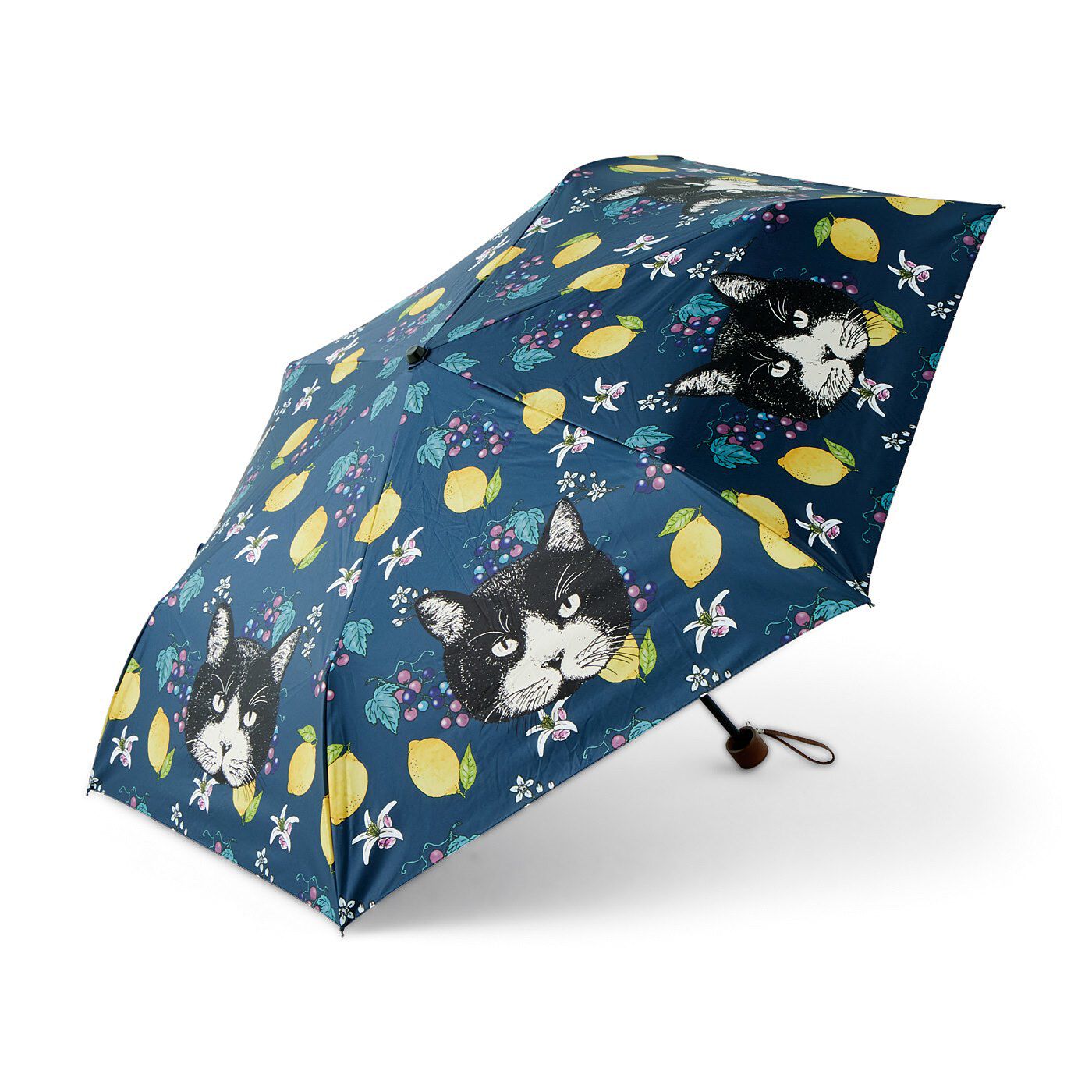 nemunoki paper item×猫部 猫と実りのUVカット晴雨兼用折りたたみ傘 