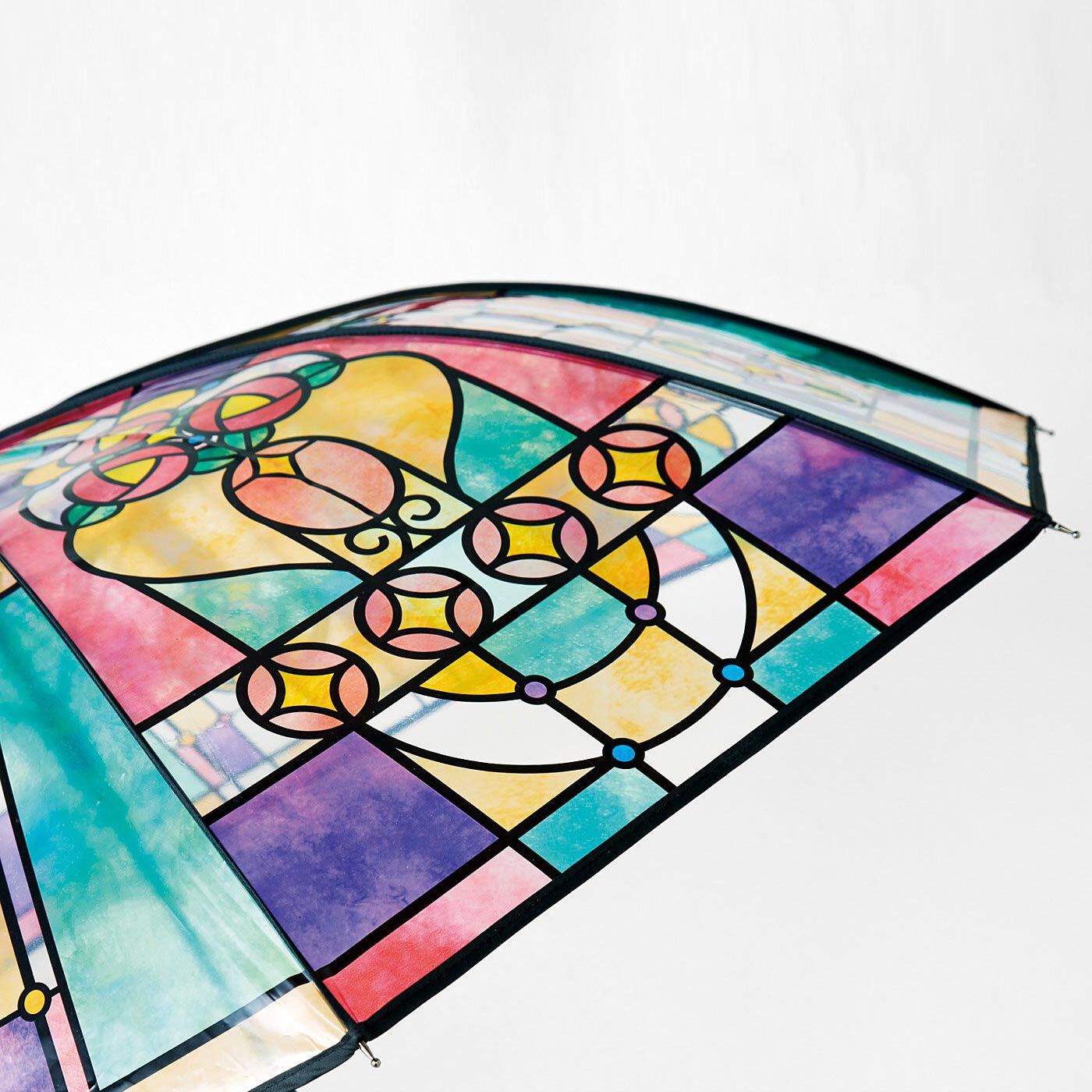 ステンドグラス「レトロ六角サザンカ」商品サイズ - アート/写真