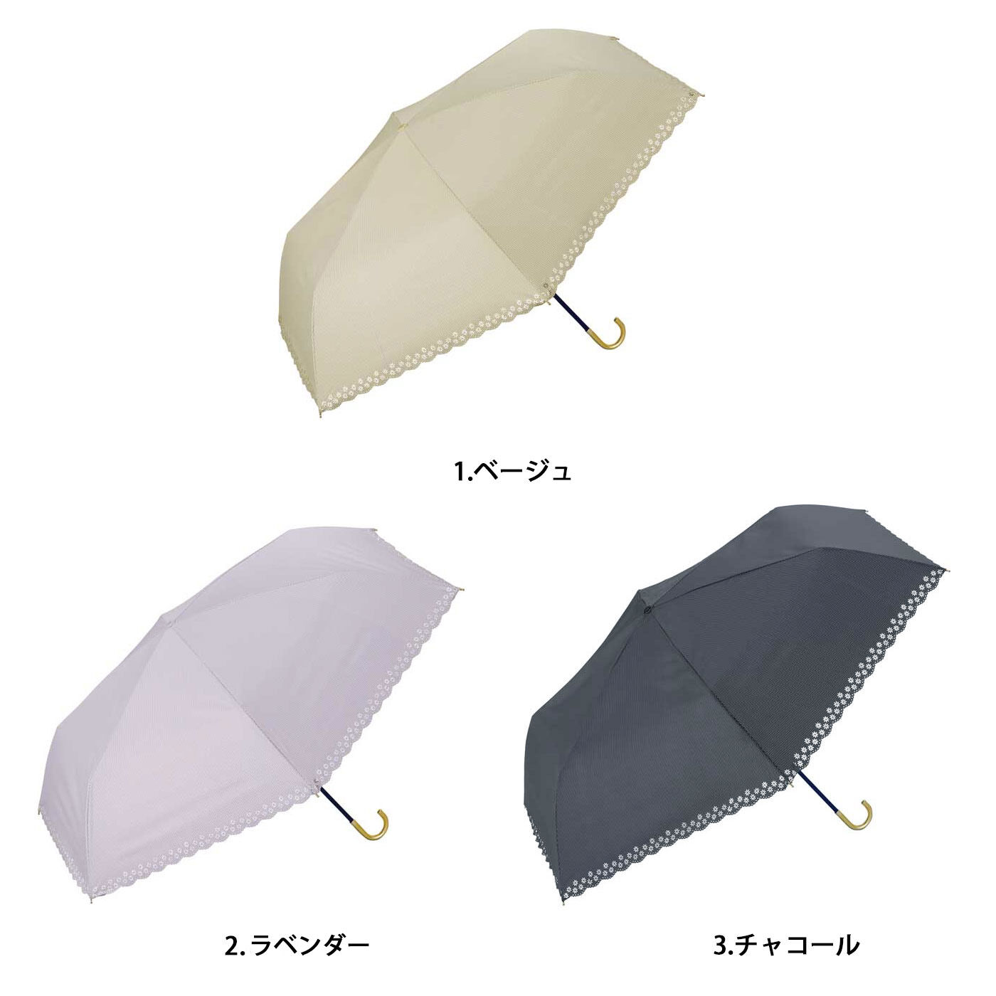 シロップ. 特急便 | 遮光 マーガレット晴雨兼用折りたたみ傘