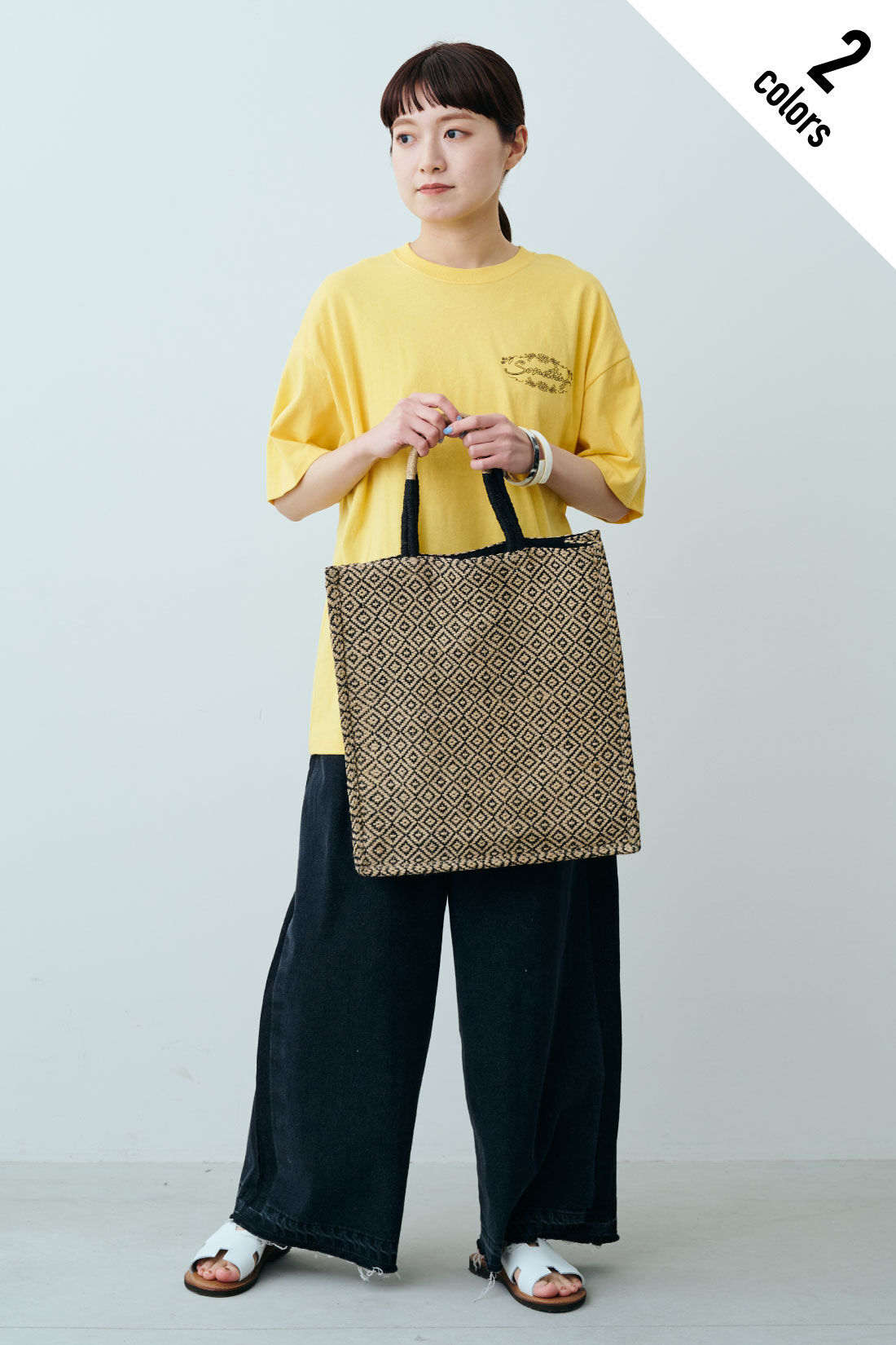 fashion special|【WEB限定・特急便】　MAISON BENGAL ハンドルトートバッグ|2：ベージュ×ブラック