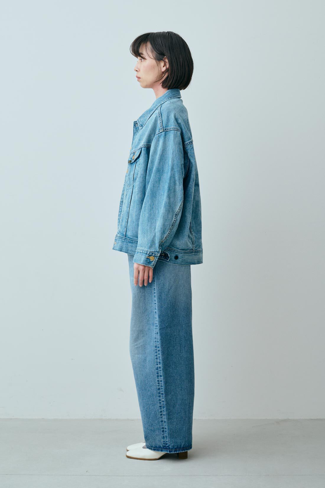 fashion special|【WEB限定・特急便】　Lee スーパーサイズパンツ|1：ブルー　モデル身長：168cm