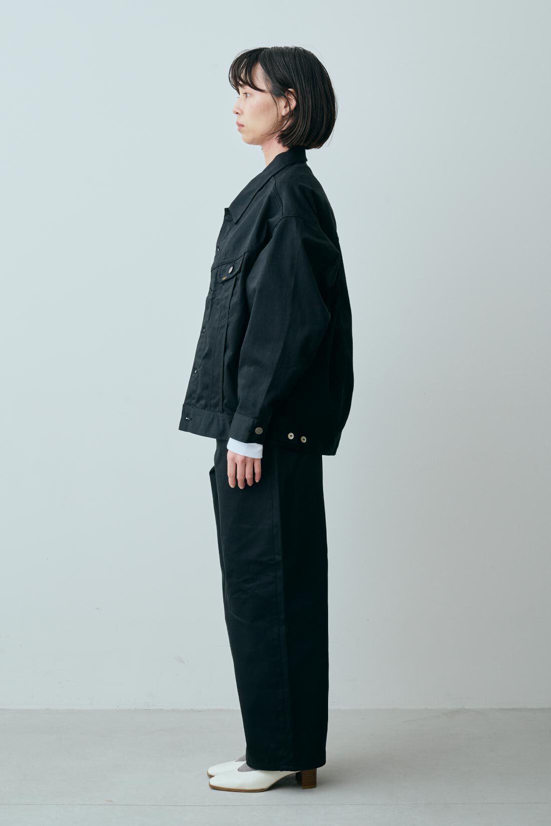 fashion special|【WEB限定・特急便】　Lee スーパーサイズパンツ|2：ブラック　モデル身長：168cm