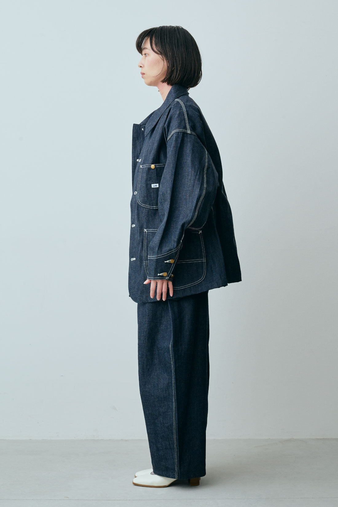 fashion special|【WEB限定・特急便】　Lee スーパーサイズペインターパンツ|2：リジット　モデル身長：168cm