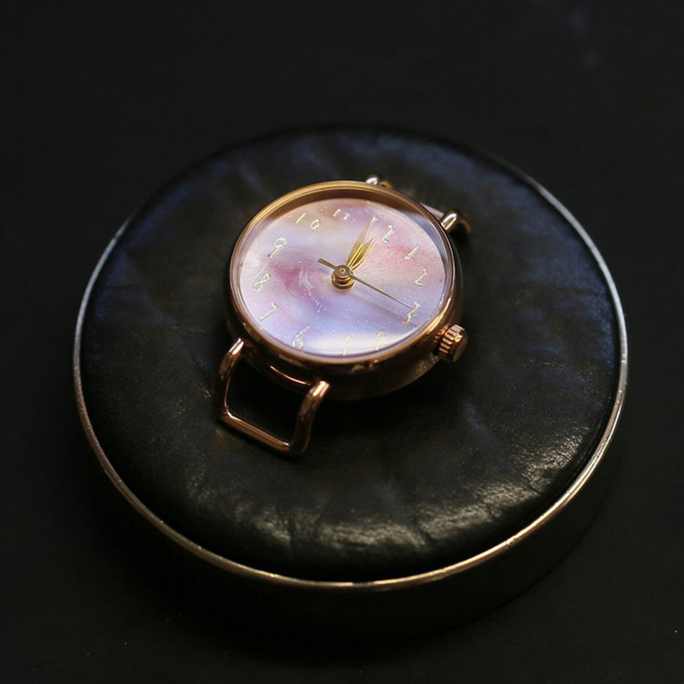 フェリシモ 日本職人プロジェクト ルビー色の夕焼け腕時計ブラウン - 時計
