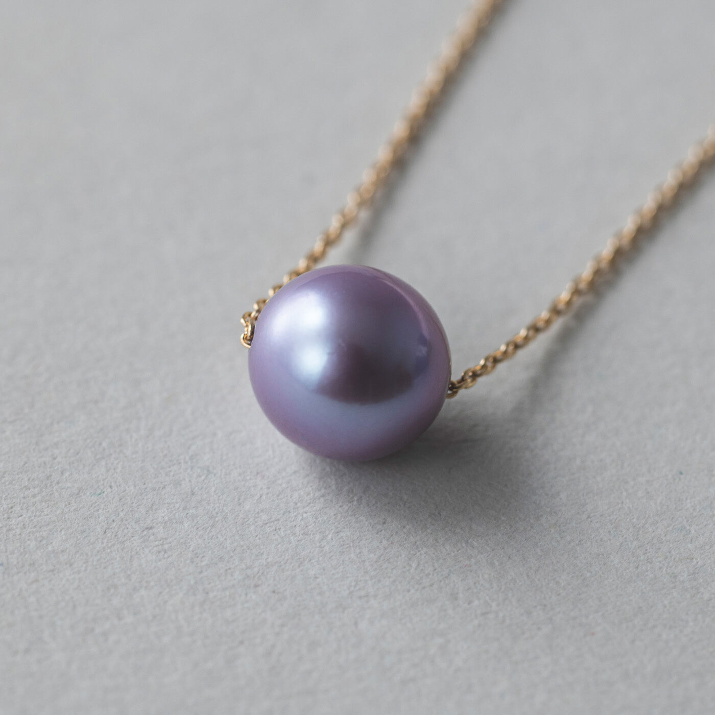 藤色の真珠 シルバーネックレス - ネックレス