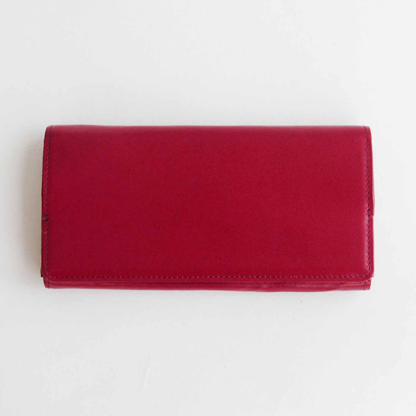 職人仕上げの馬革ギャルソン財布〈薔薇（ばら）色〉[本革 財布：日本製