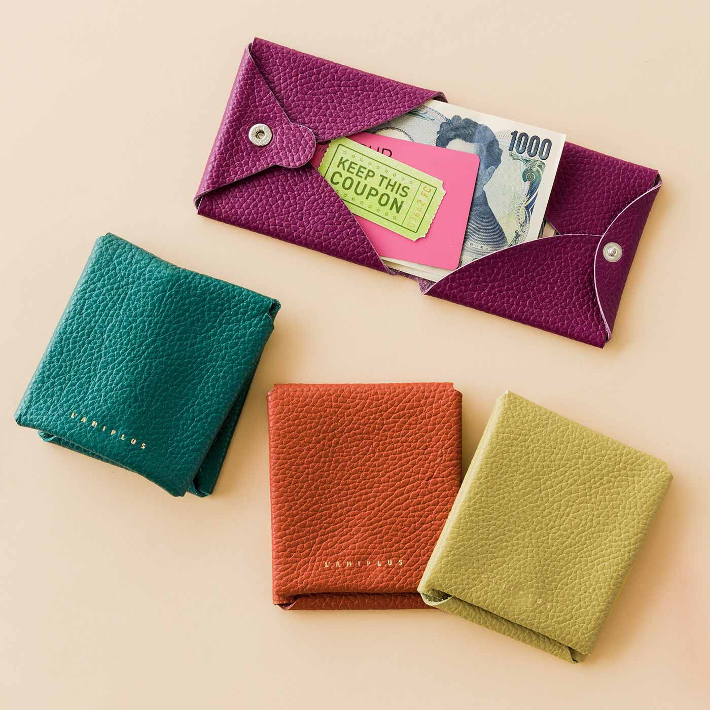 L'AMIPLUS | 超コンパクト 撥水本革の折り紙財布