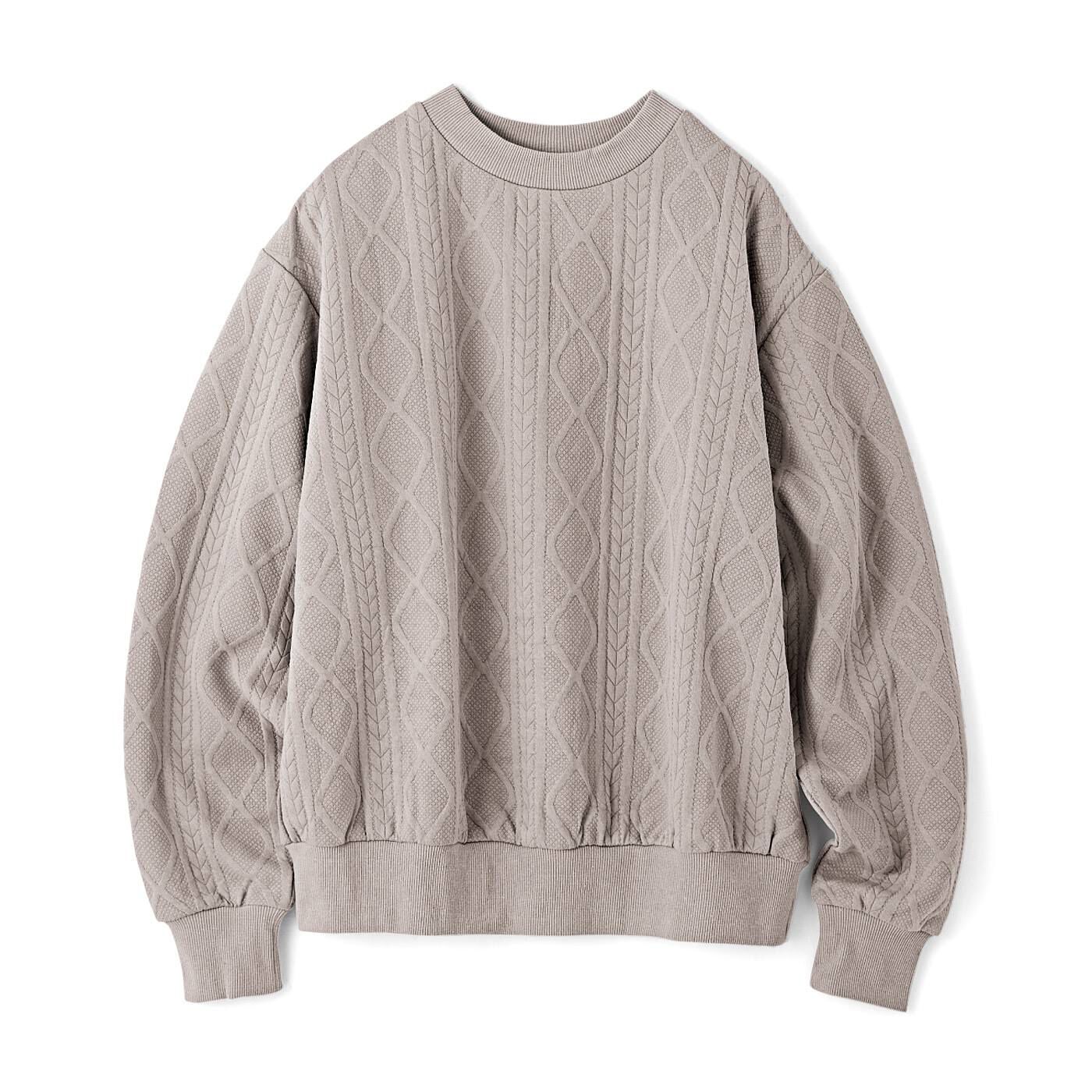 USEDo|USEDo　アラン模様のセーターみたいなざっくり編み柄トレーナーの会|〈ストーンベージュ〉