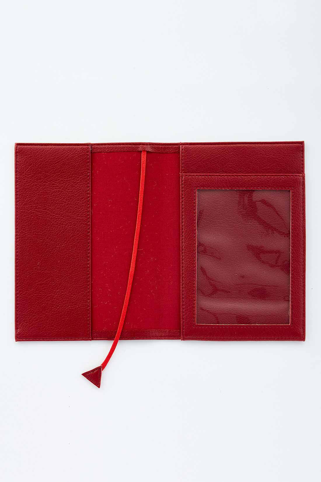 OSYAIRO|OSYAIRO　フォトポケット付き文庫本＆手帳カバー〈赤〉|内側も推し色で、配色ひものしおり付き。フォトポケットには写真やアクスタなど、お気に入りの推しを入れてください。