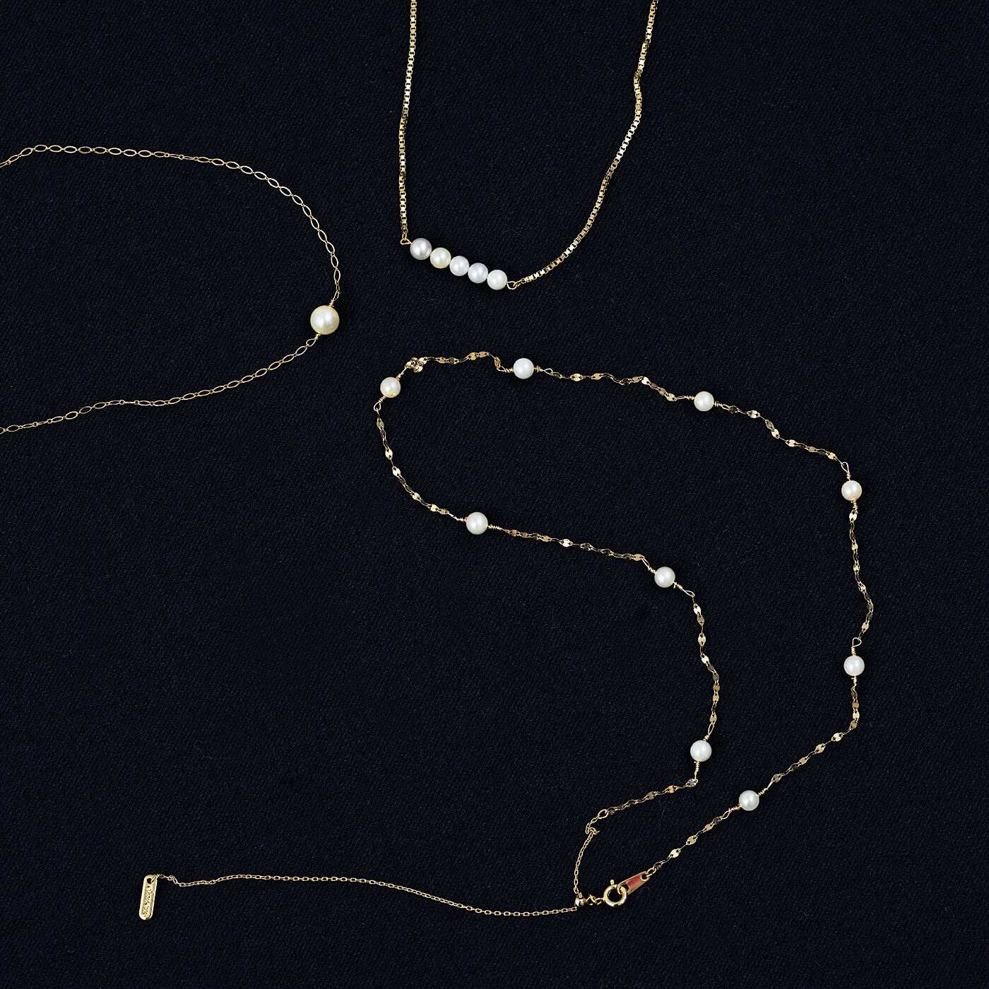 el:ment|el:ment　工房に眠っていたアコヤバロック真珠の　長さを調節できる22金メッキネックレスの会