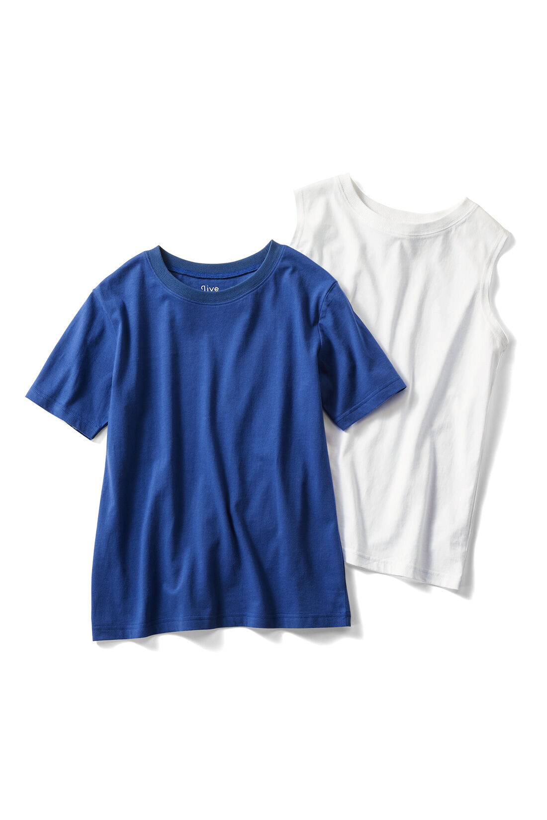 Live in  comfort|Live love cotton（R）プロジェクト リブ イン コンフォート きれいシルエットのパックTシャツ＆タンクトップセットの会|ホワイト＆ブルー