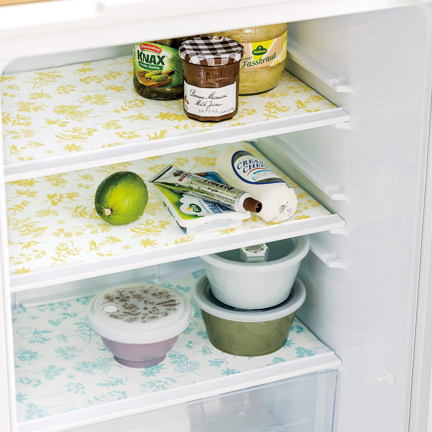 フェリシモの雑貨 Kraso | 汚れや水滴を吸収冷蔵庫シート　ハーブ柄