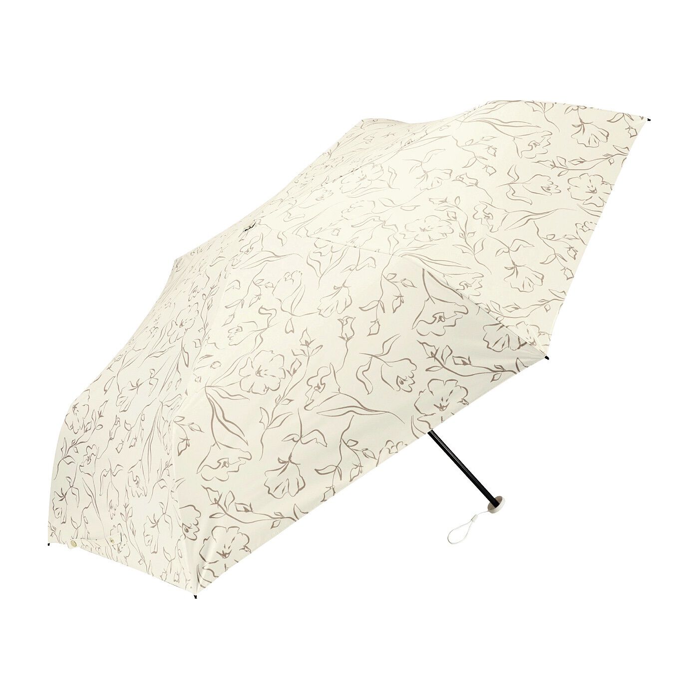 フェリシモの雑貨 Kraso|人も荷物もしっかり覆って雨からも日差しからも守る　軽量ワイドな晴雨兼用UVカット折りたたみ傘〈60cm〉の会|〈オフホワイト〉