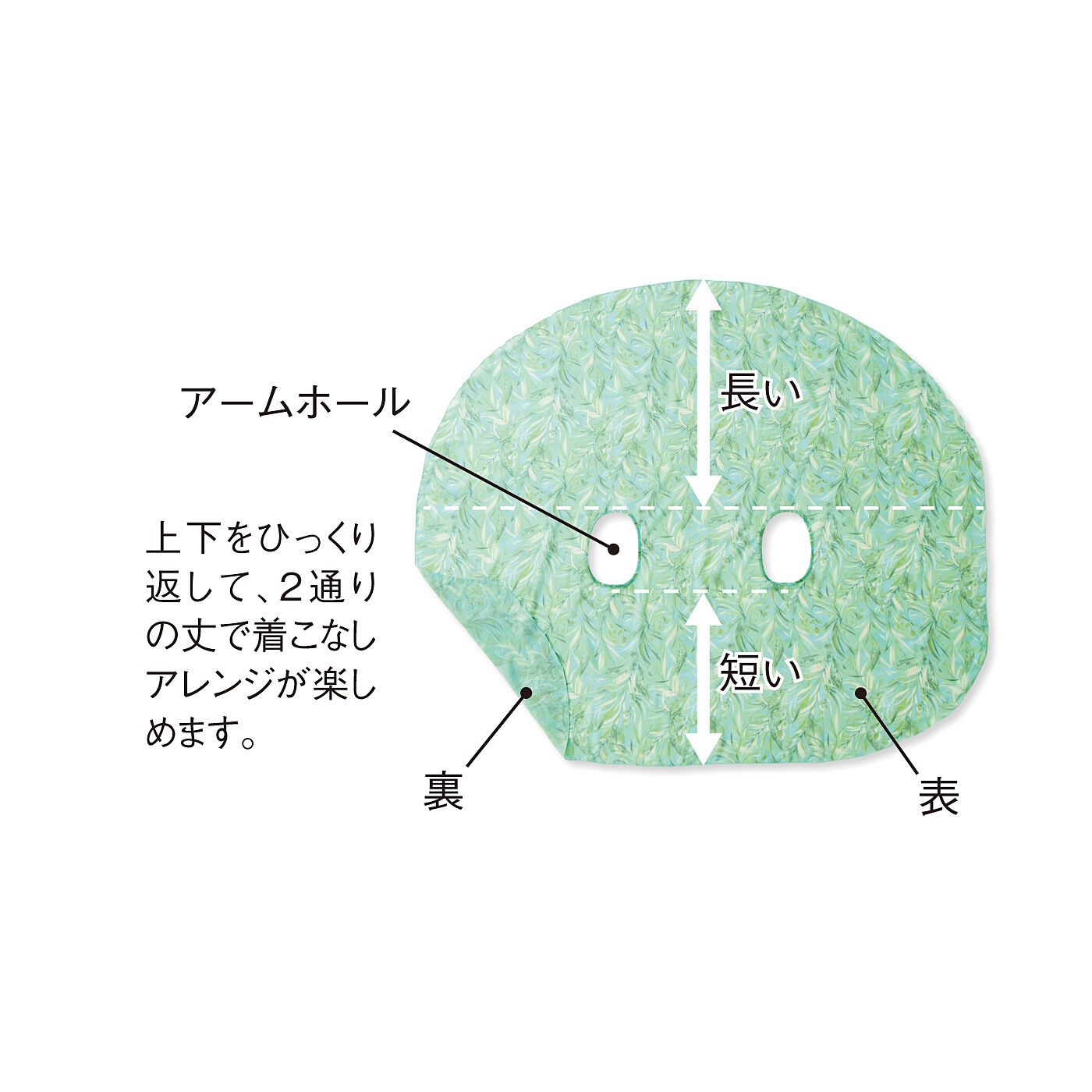 フェリシモの雑貨 Kraso|はおるだけで体形をさり気なくカバー　しわになりにくい華やかエアリースカーフベスト〈ブルーグリーン〉