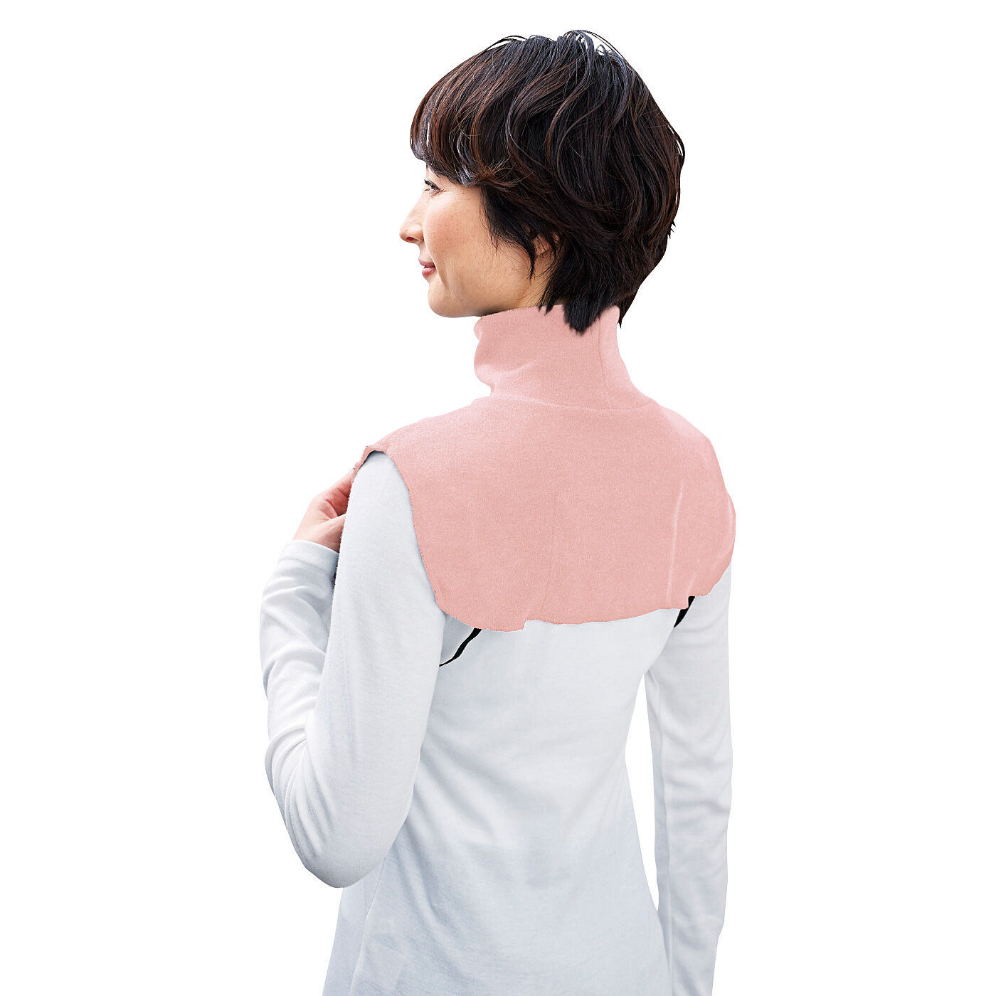 フェリシモの雑貨 Kraso|カイロポケット付きで着ぶくれせずに肩首の寒さ対策　首ぽか付けタートルネックの会〈ブラック〉|※写真はピンクです。