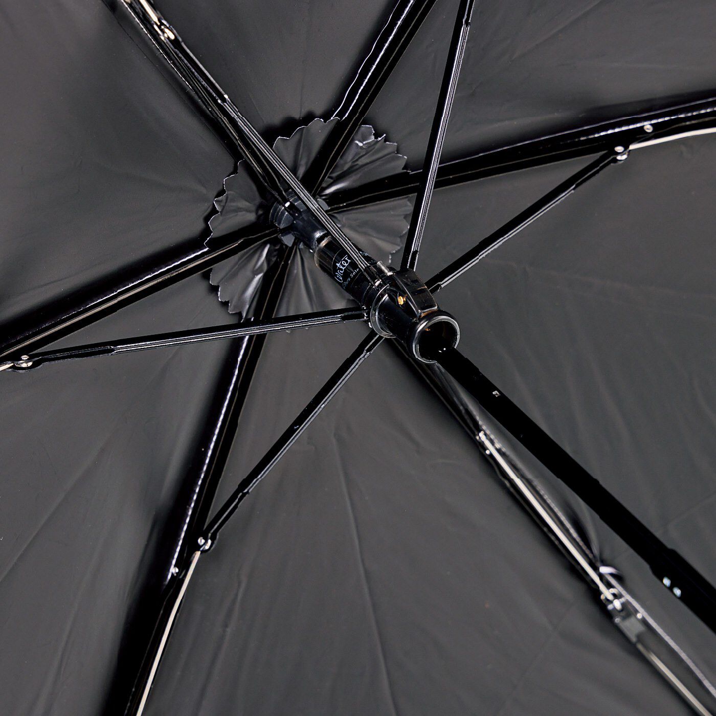 フェリシモの雑貨 Kraso|人も荷物もしっかり覆って雨からも日差しからも守る　軽量ワイドな晴雨兼用UVカット折りたたみ傘〈60cm〉の会|指先やつめを傷めにくいネイルガード付き。