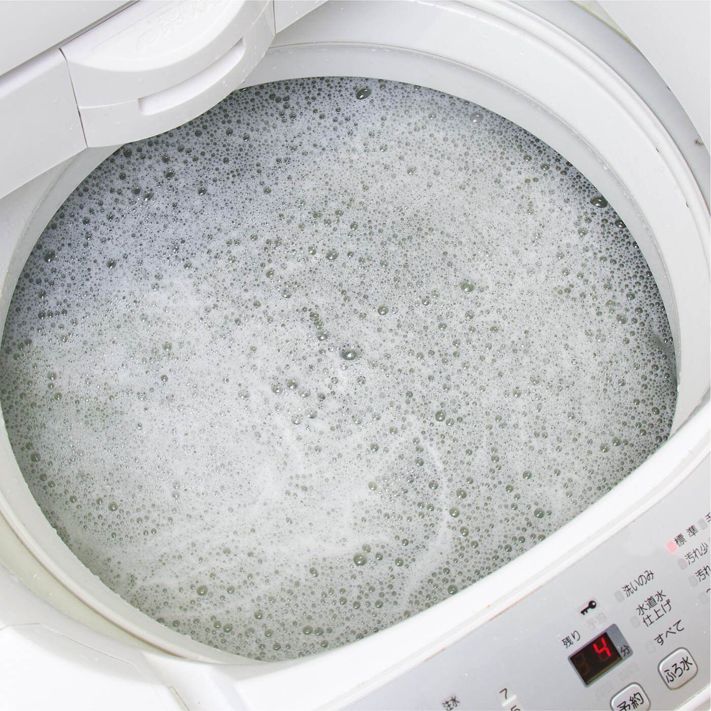 みるみる汚れが見えて実感洗浄！ 泡もこもこ酸素系縦型洗濯槽