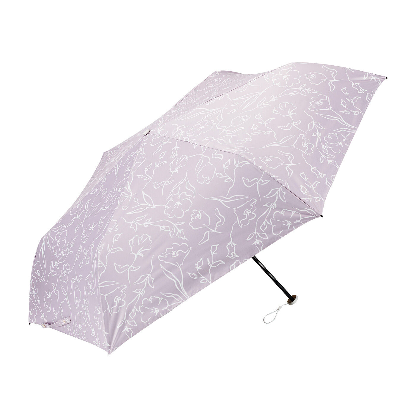 フェリシモの雑貨 Kraso|人も荷物もしっかり覆って雨からも日差しからも守る　軽量ワイドな晴雨兼用UVカット折りたたみ傘〈60cm〉の会|〈モーヴピンク〉