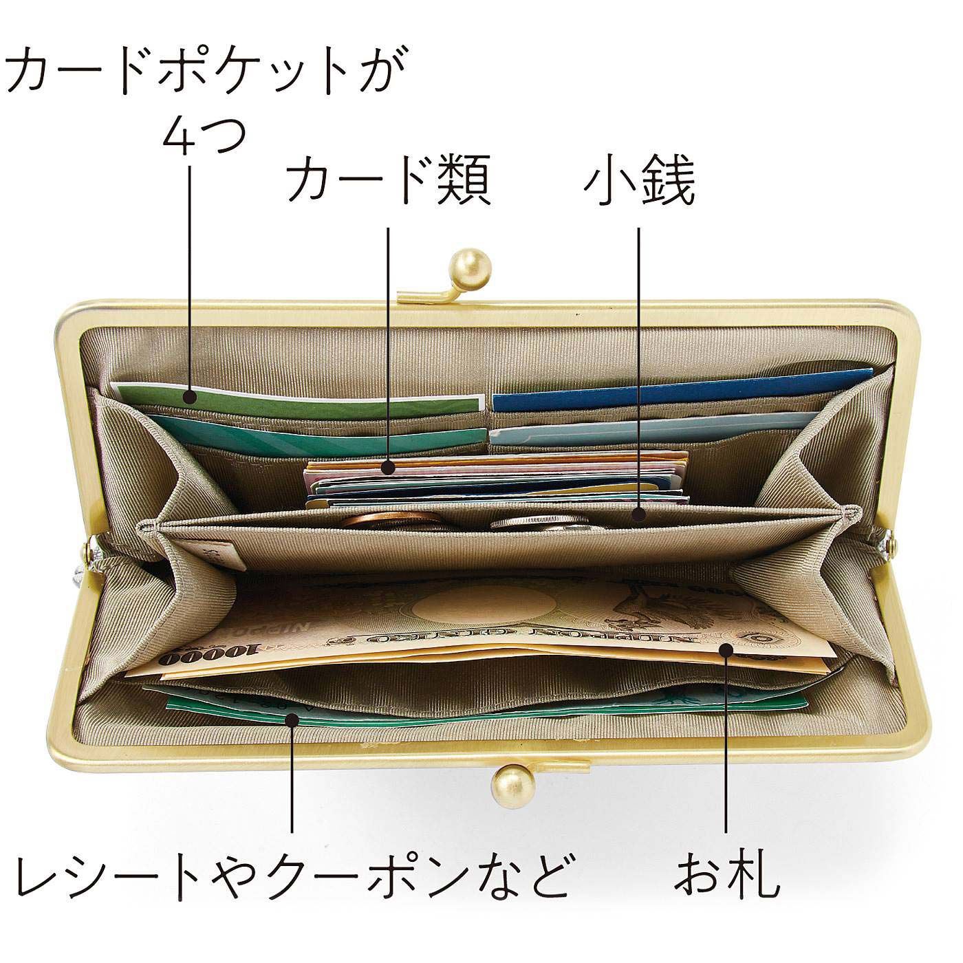 フェリシモの雑貨 Kraso|Squee!　リバティプリント　サッと見渡せる がま口スリム長財布〈抗菌加工〉の会