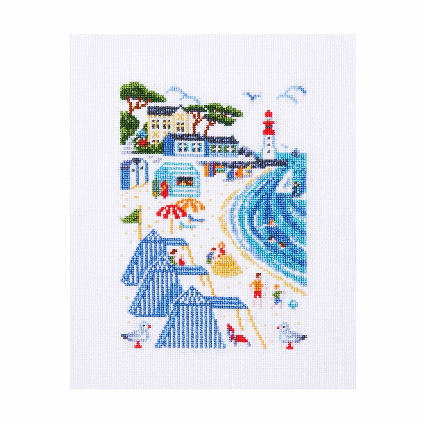 Couturier|アンヌさんが描くフランスの暮らしと四季の風景クロスステッチの会|La Plage:海岸