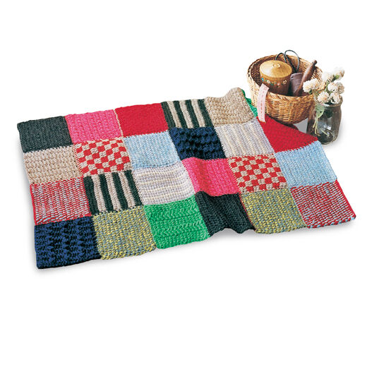 Couturier|ぽってり編み地がなつかしいアフガン編みのサンプラーの会|24枚でマットに。