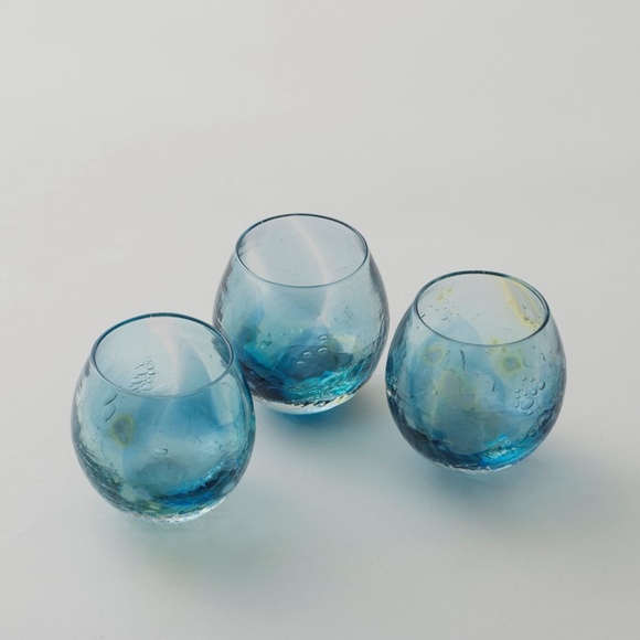 
小田原のガラス職人が作った　海の色が溶け込んだ宙吹きグラス〈丸型〉
