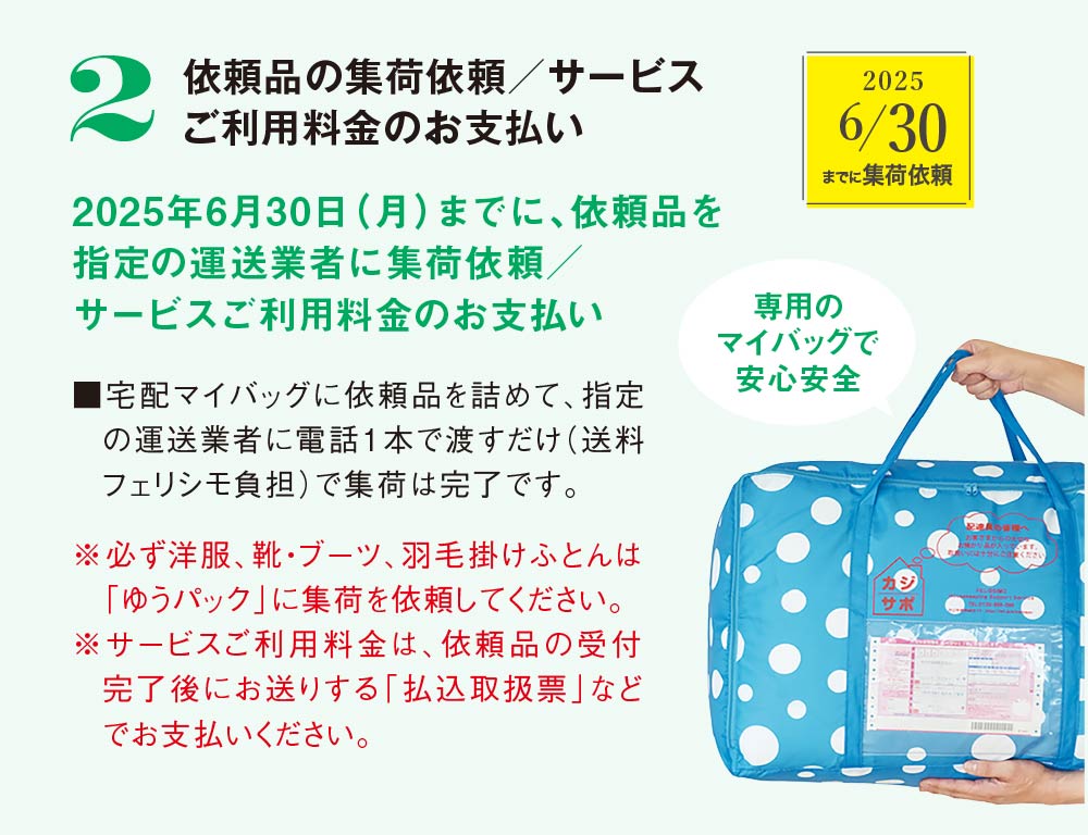 2 依頼品の集荷依頼／サービスご利用料金のお支払い