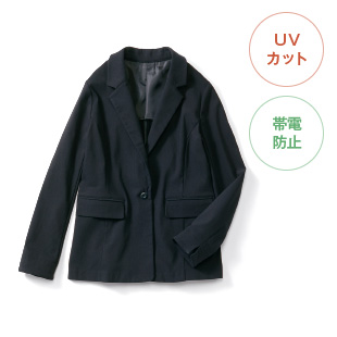 いつもキレイな黒が続く 純黒素材のあったか帯電防止裏起毛 バレエフィット（R）ジャケット〈ブラック〉